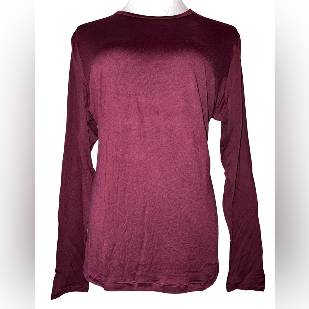 Cuddl Duds Chill Chasers Stretch Microfiber Long Sleeve Crew Top CD8485 Fig